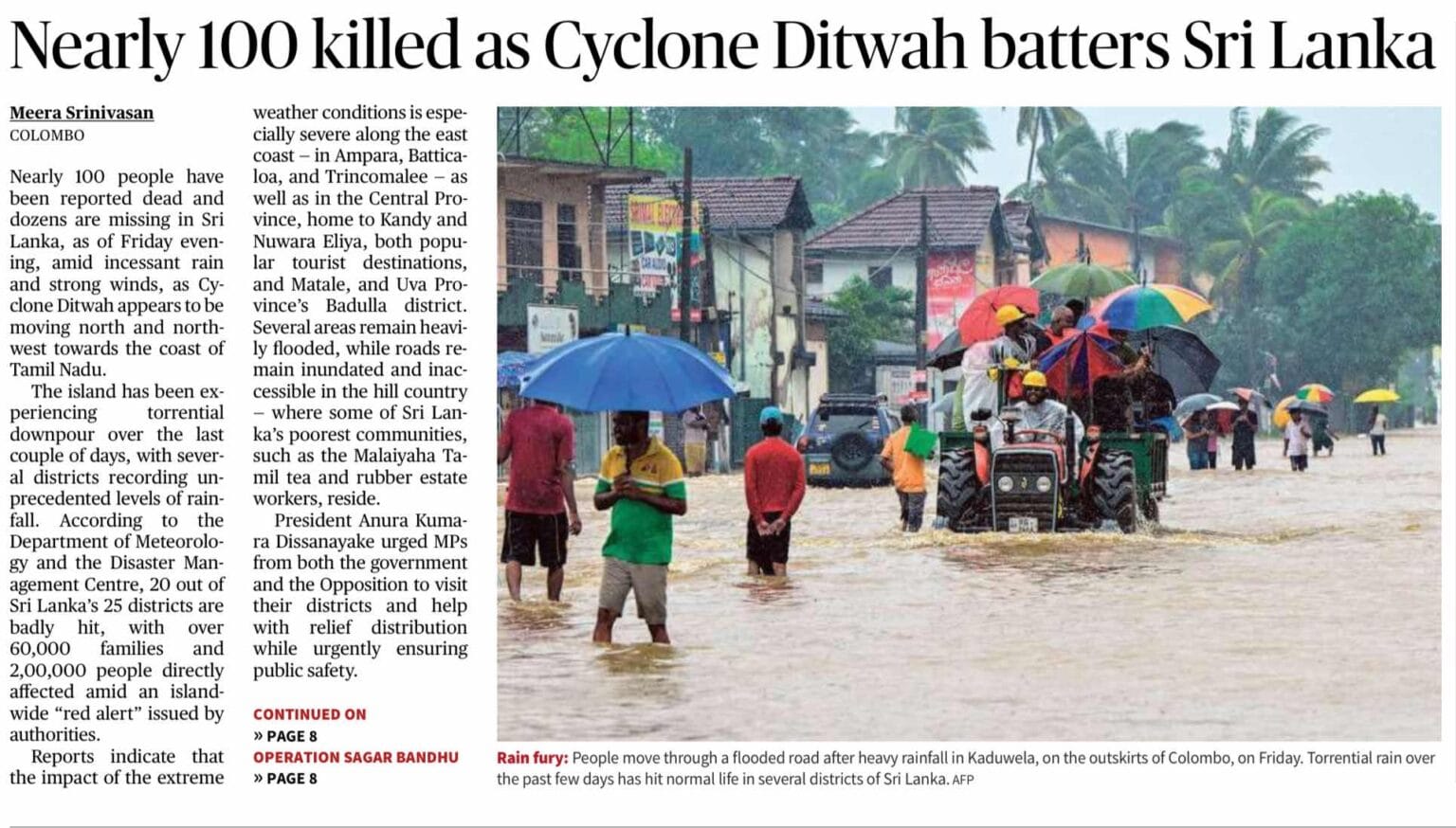 Nearly 100 Killed As Cyclone Ditwah Batters Sri Lanka » UnderStand UPSC