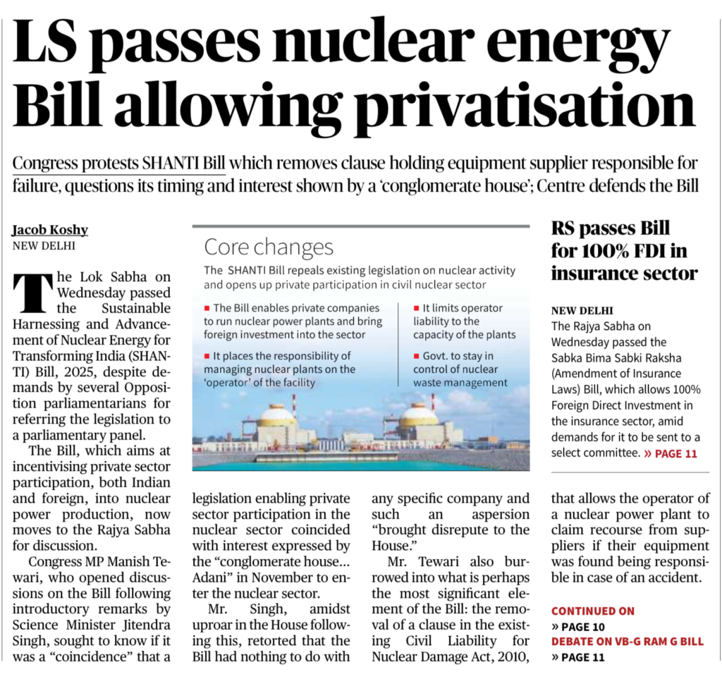Nuclear Energy Bill India