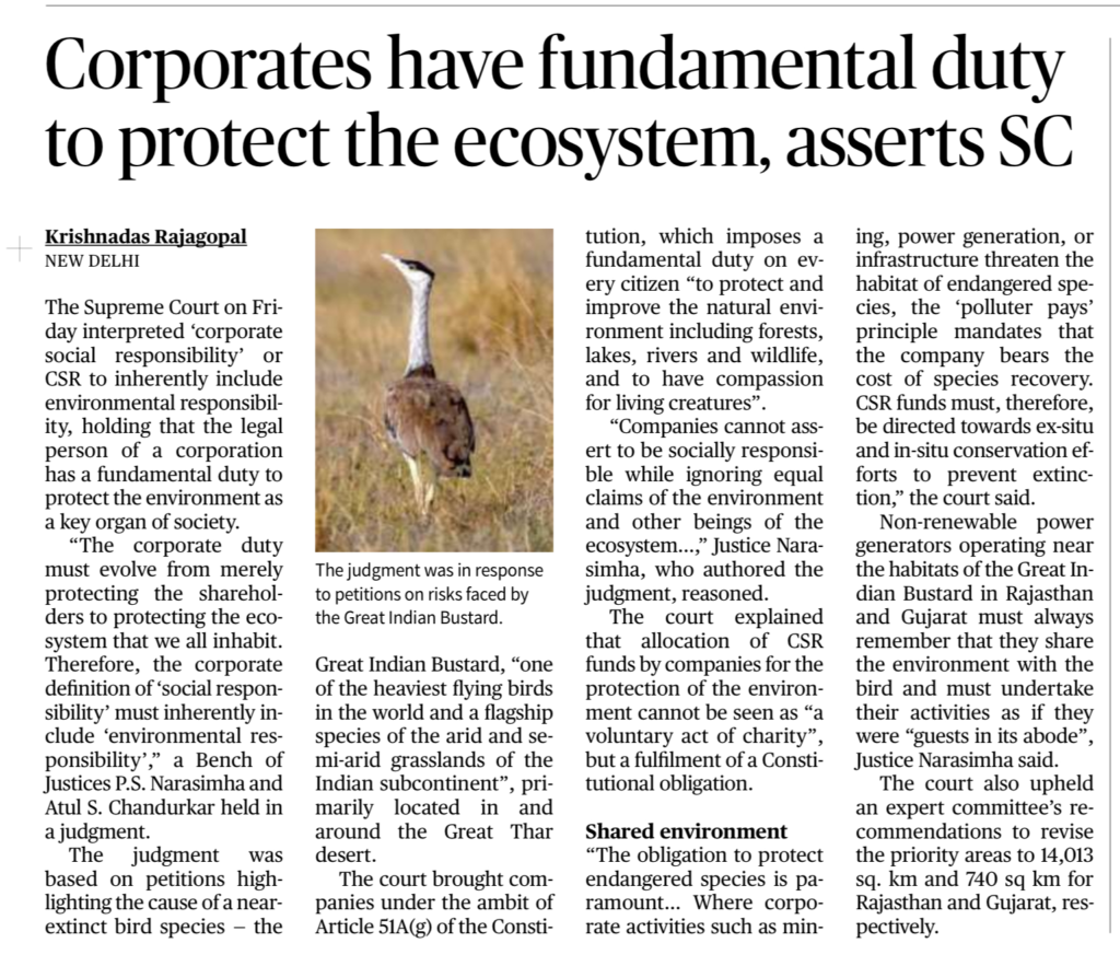 Great Indian Bustard protection