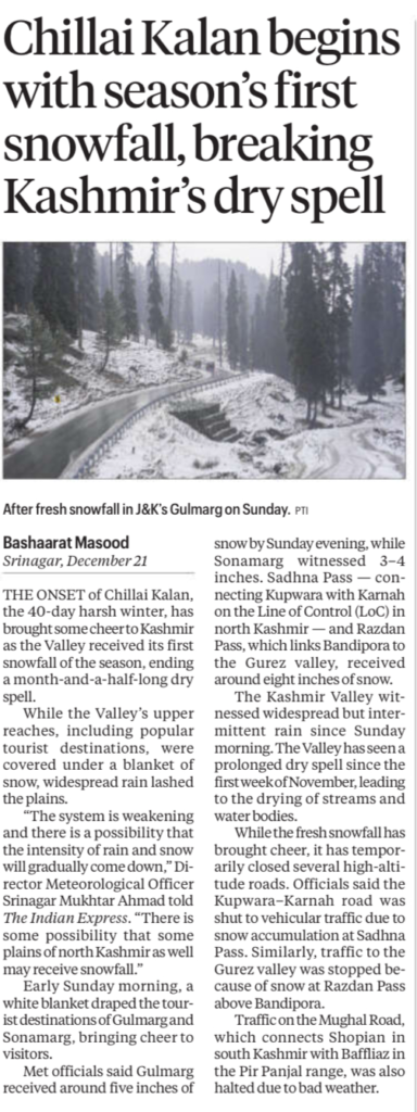 Chilla-i-Kalan in Kashmir