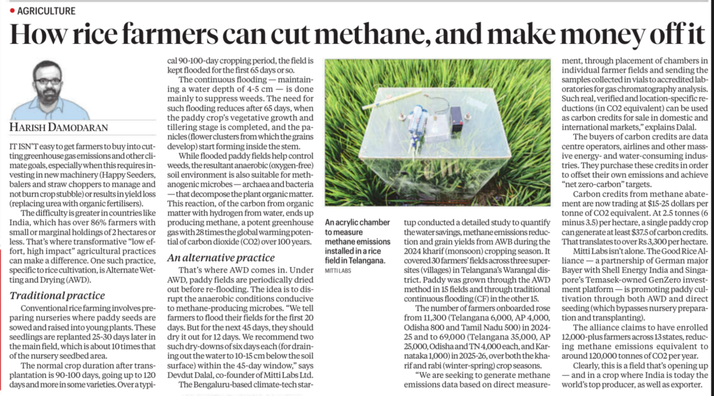 methane emissions in rice farming