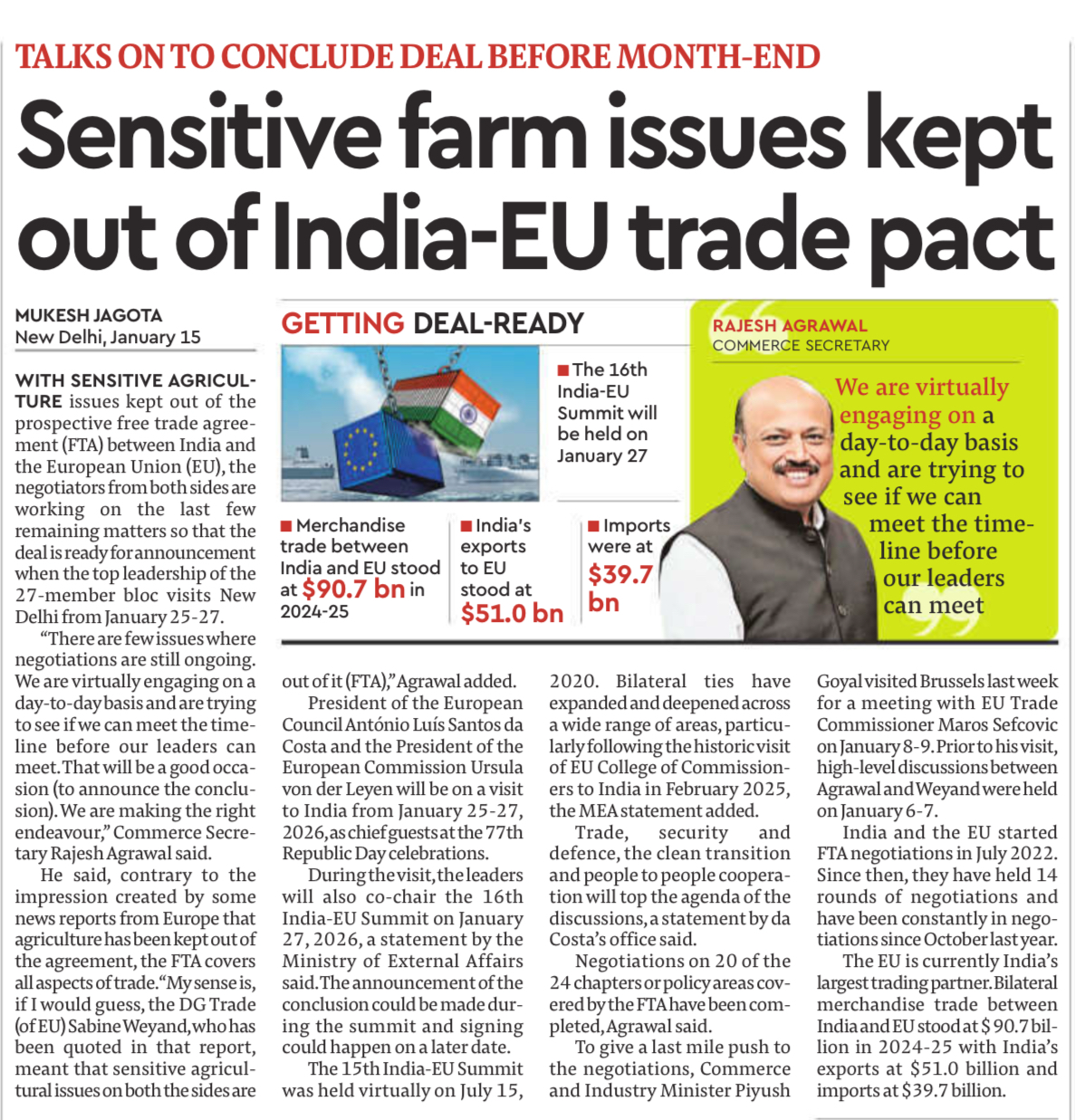 India–EU Free Trade Agreement