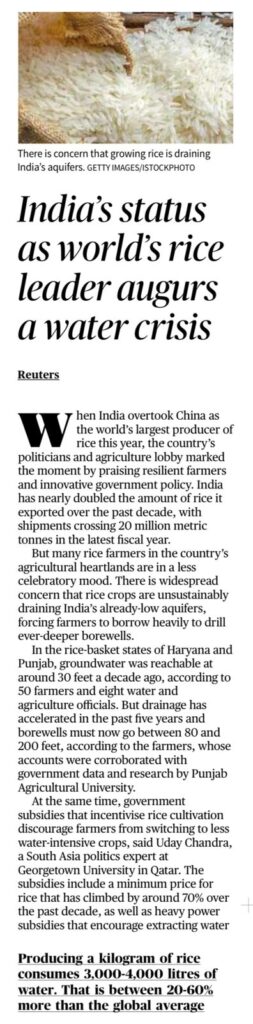 India Rice Water Crisis