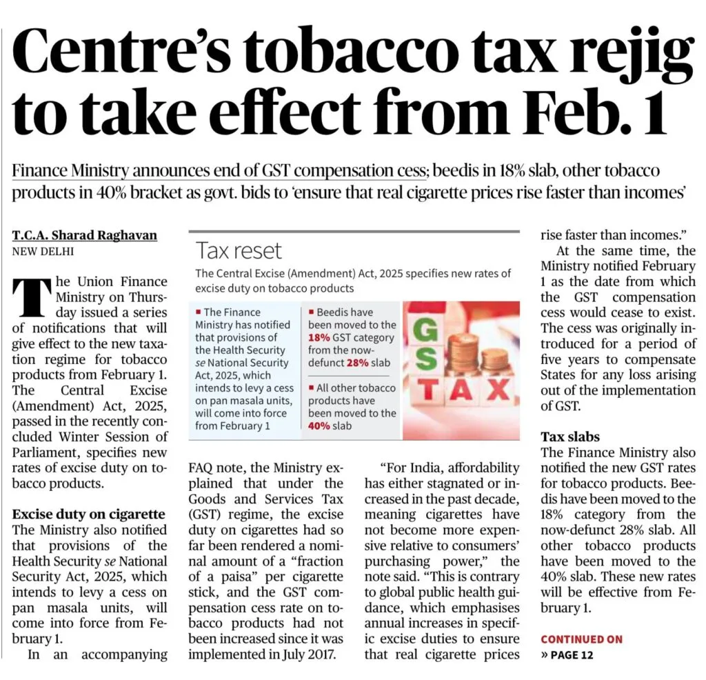 tax on tobacco in india Tobacco Tax Reform In India: Centre's New Excise Changes Explained »  UnderStand UPSC