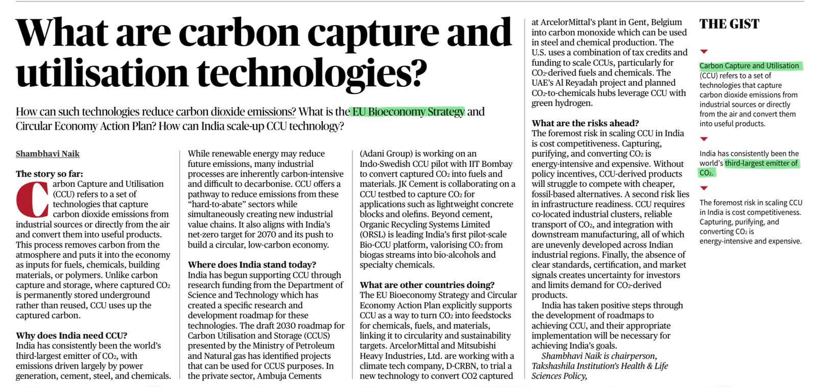 Carbon Capture and Utilisation Technologies