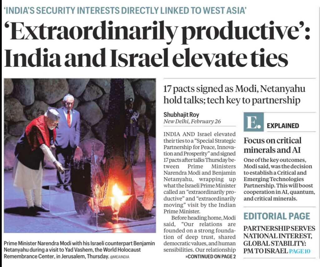 India–Israel Special Strategic Partnership
