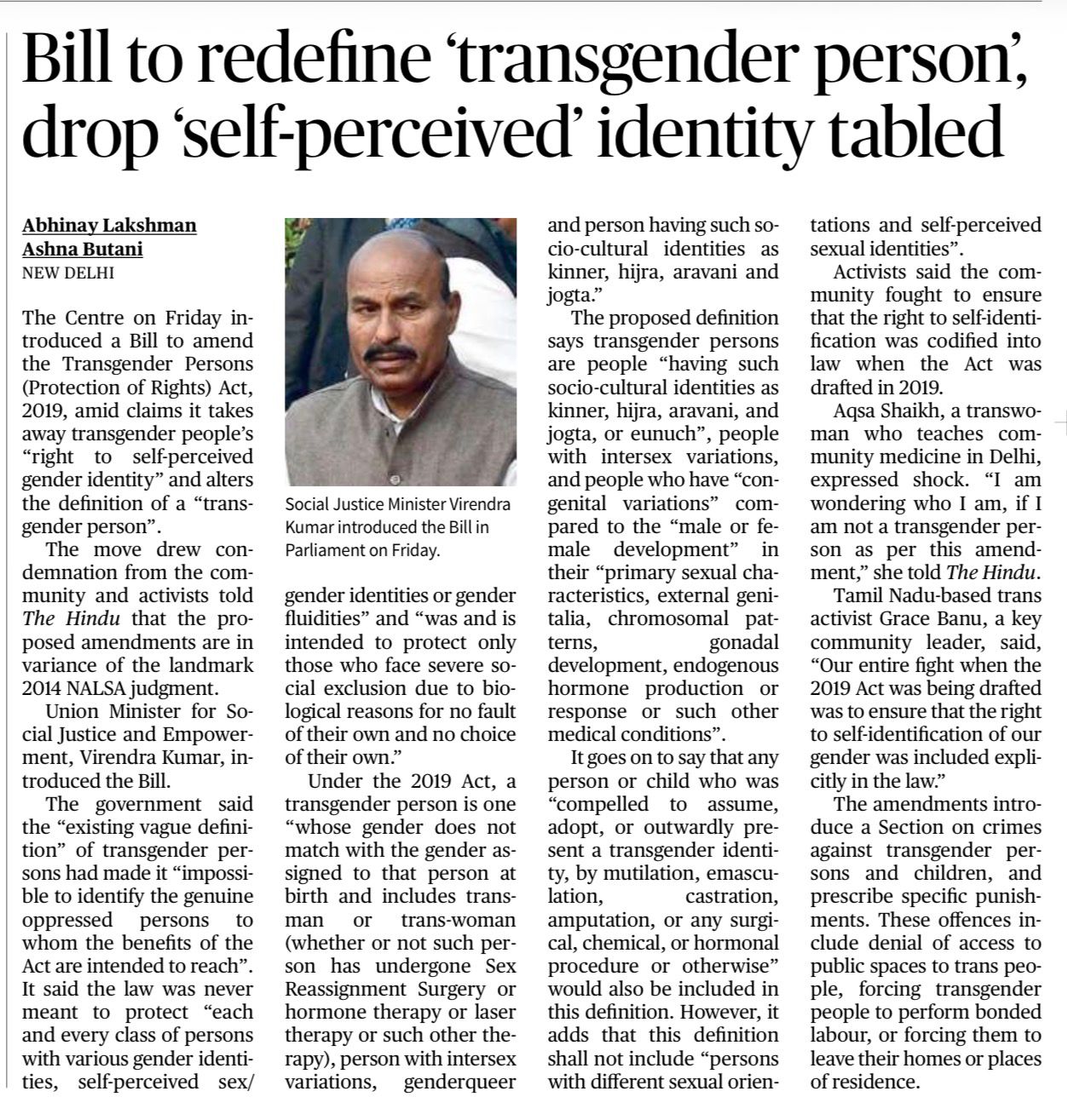 Transgender Persons Act Amendment