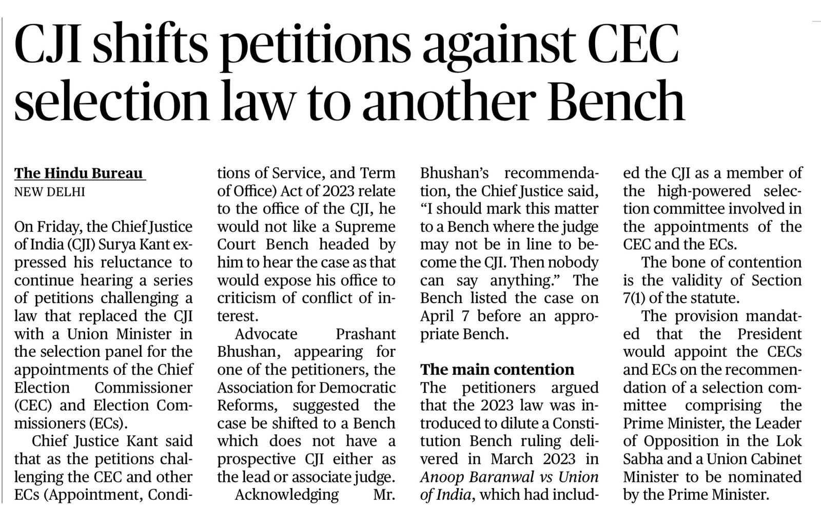 Election Commission appointment law 2023