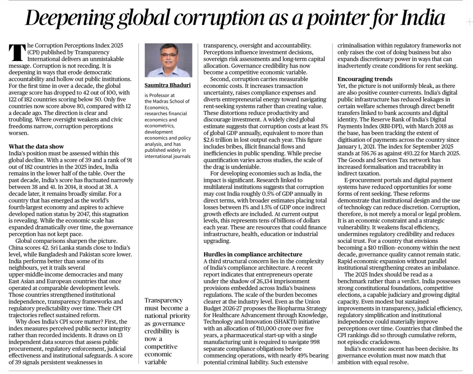 Corruption Perceptions Index 2025