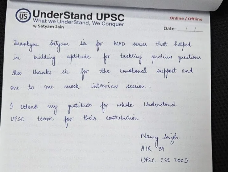 Nancy Singh AIR 34, UPSC CSE 2025