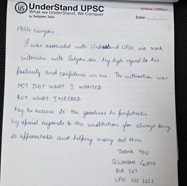 Sugandha Gupta  AIR 207, UPSC CSE 2025