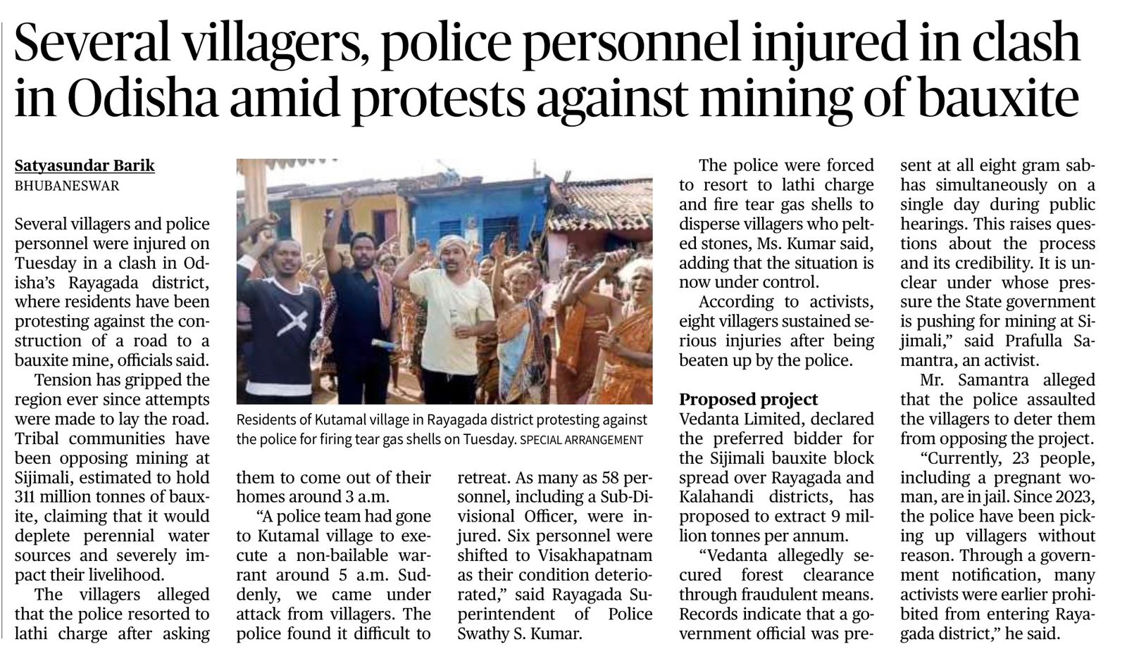 Odisha bauxite mining protests