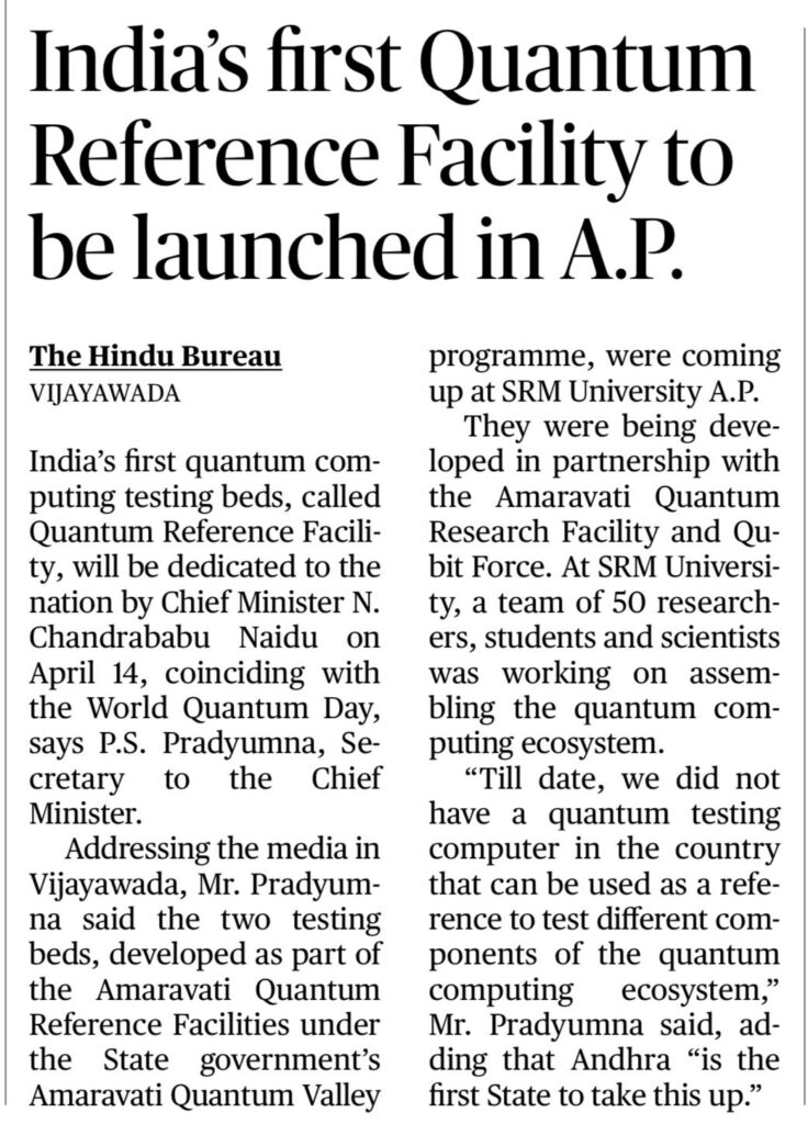 Quantum reference facility in India