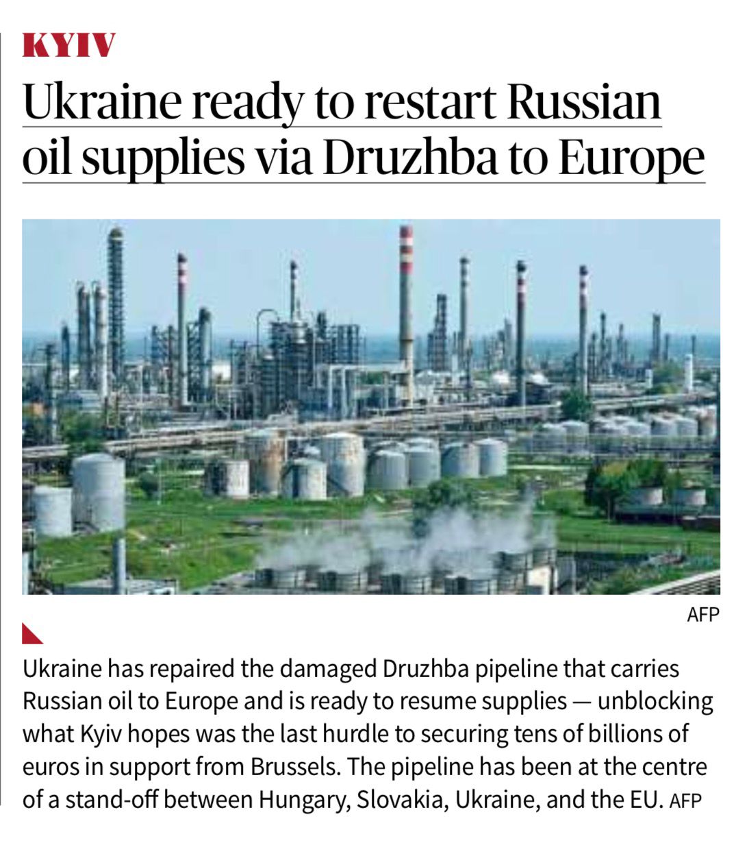 Druzhba Pipeline