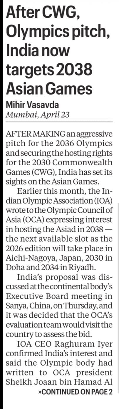 2038 Asian Games India
