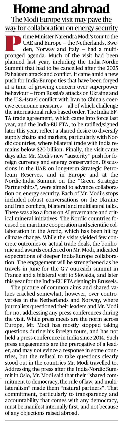 India-EU Strategic Cooperation