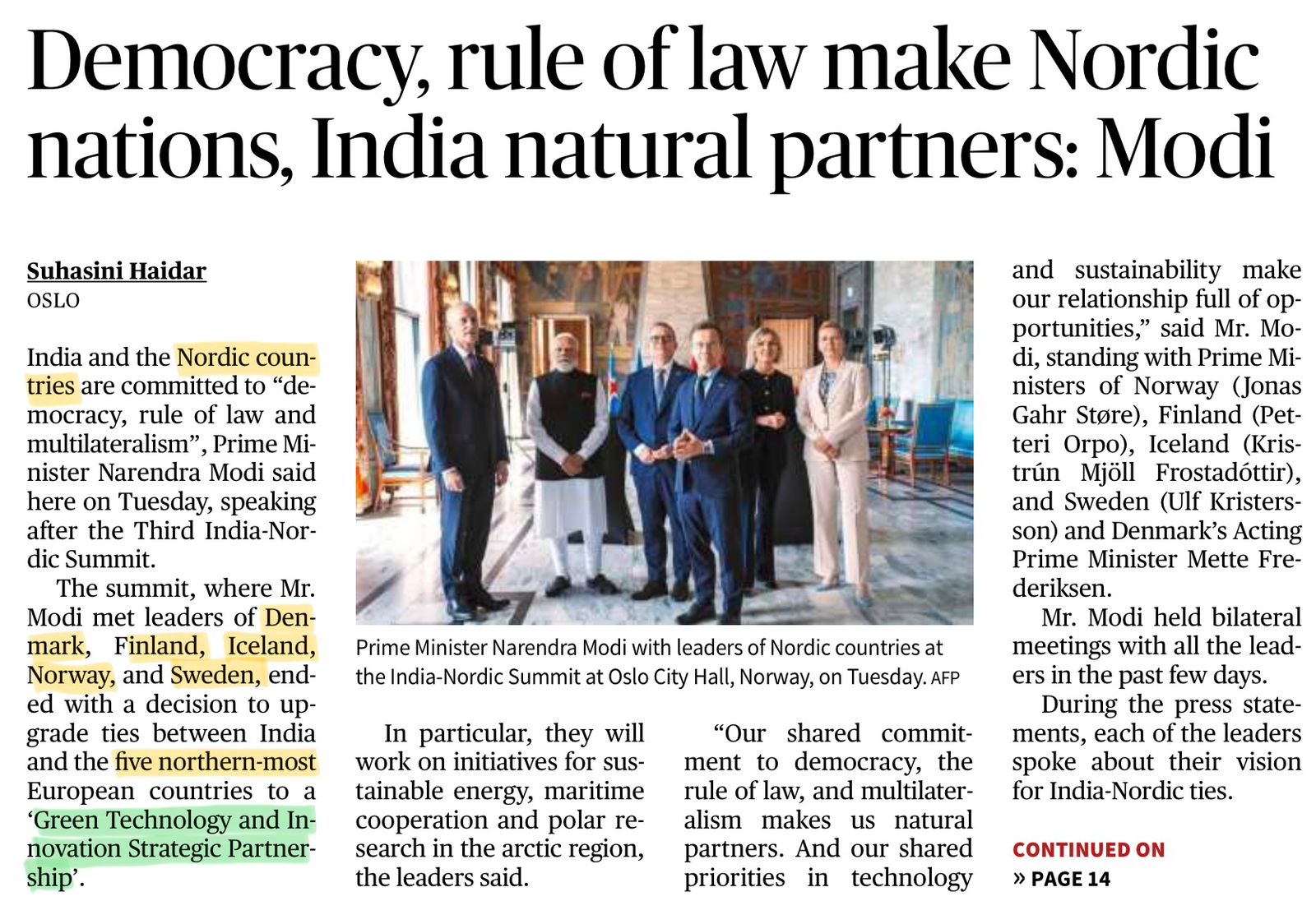 India-Nordic Summit