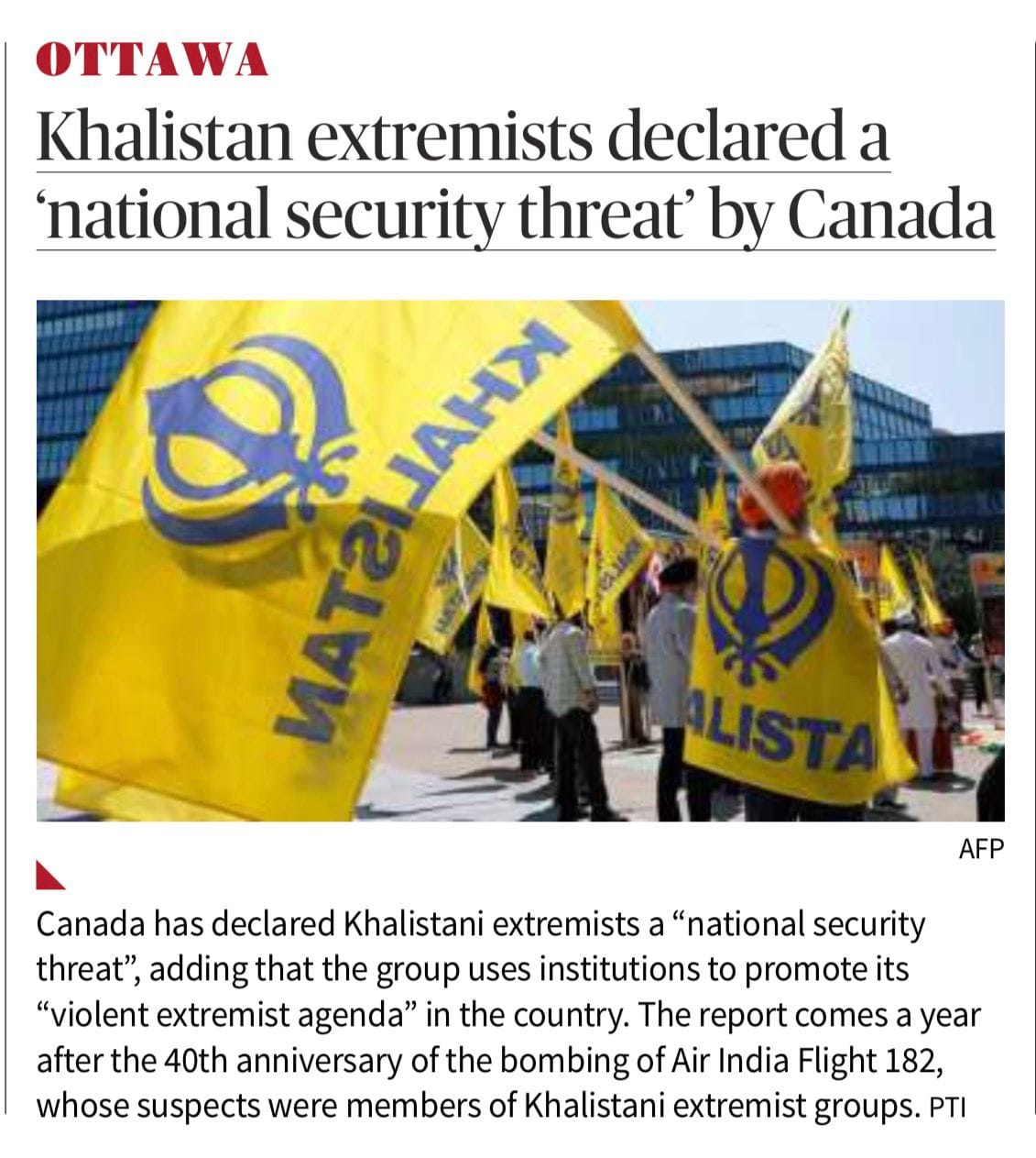 Khalistan extremism Canada
