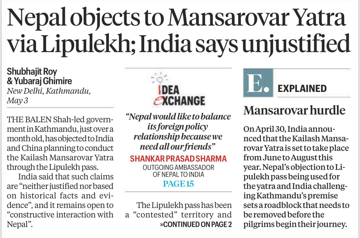 Lipulekh Pass dispute