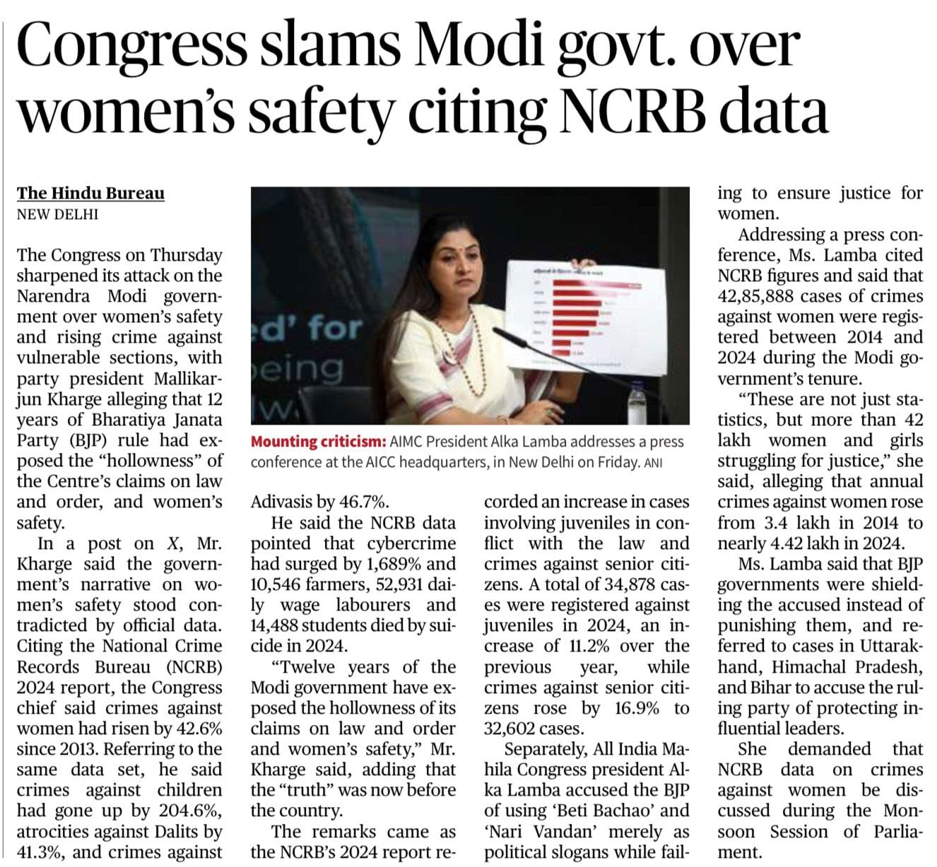 NCRB Crime in India Report 2024