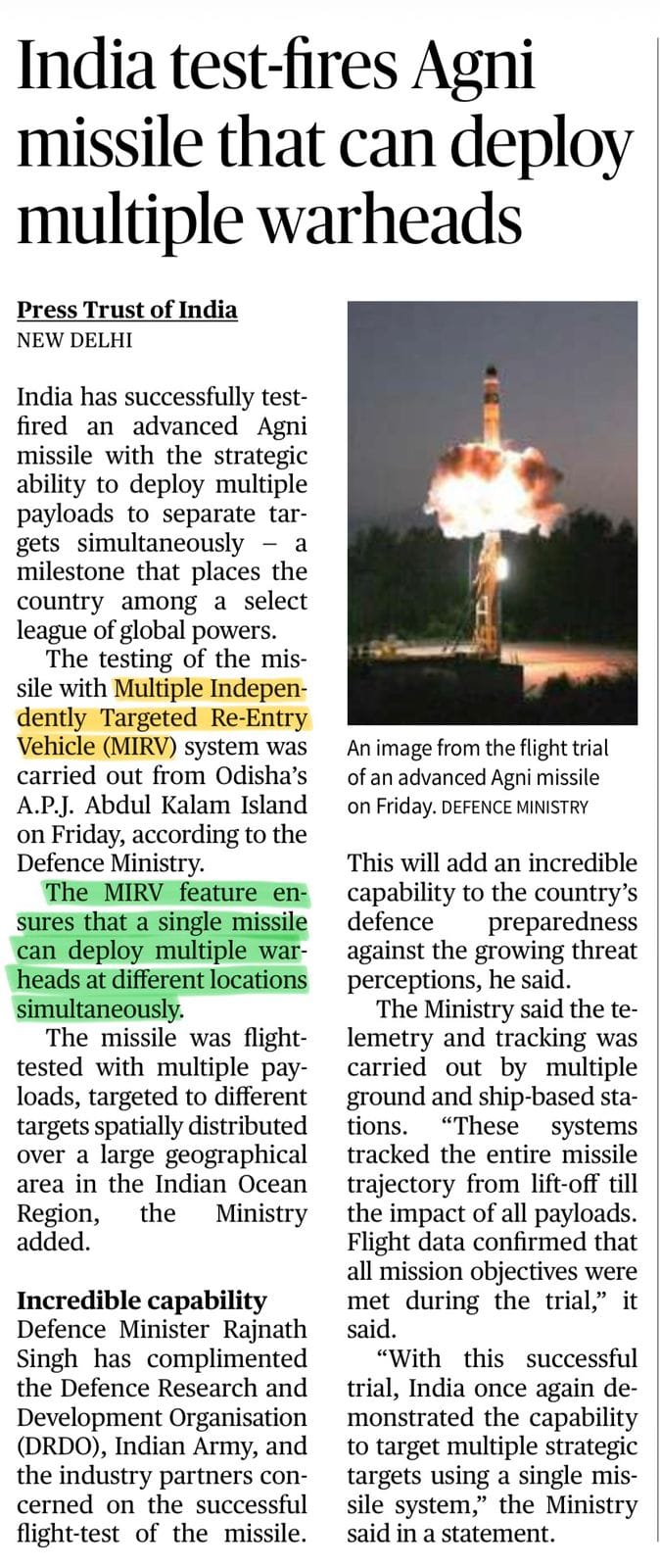 MIRV capability