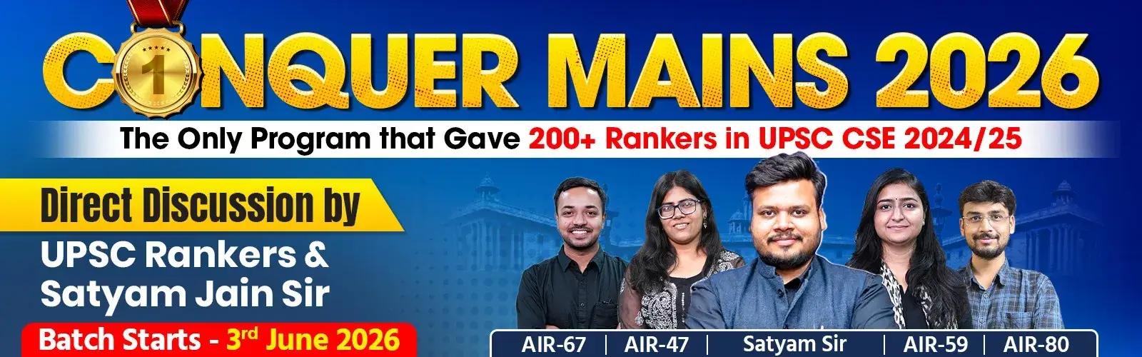 Conquer mains 2026 banner