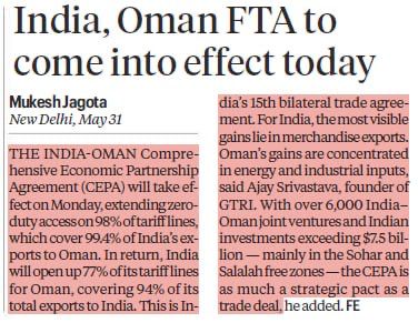 India Oman CEPA