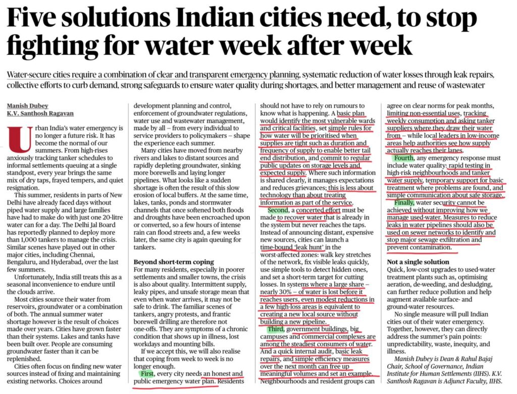 Urban Water Stress in India