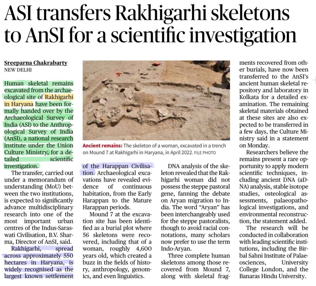 Rakhigarhi Skeletons Scientific Analysis