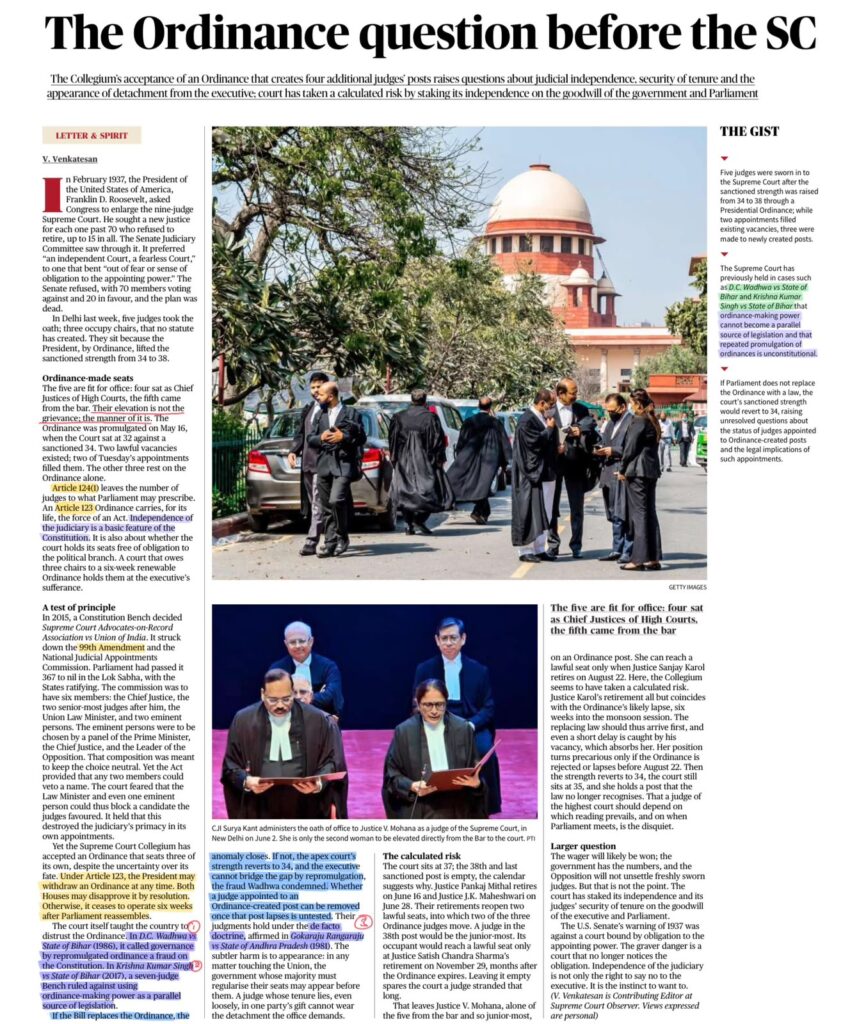 Ordinance Making Power