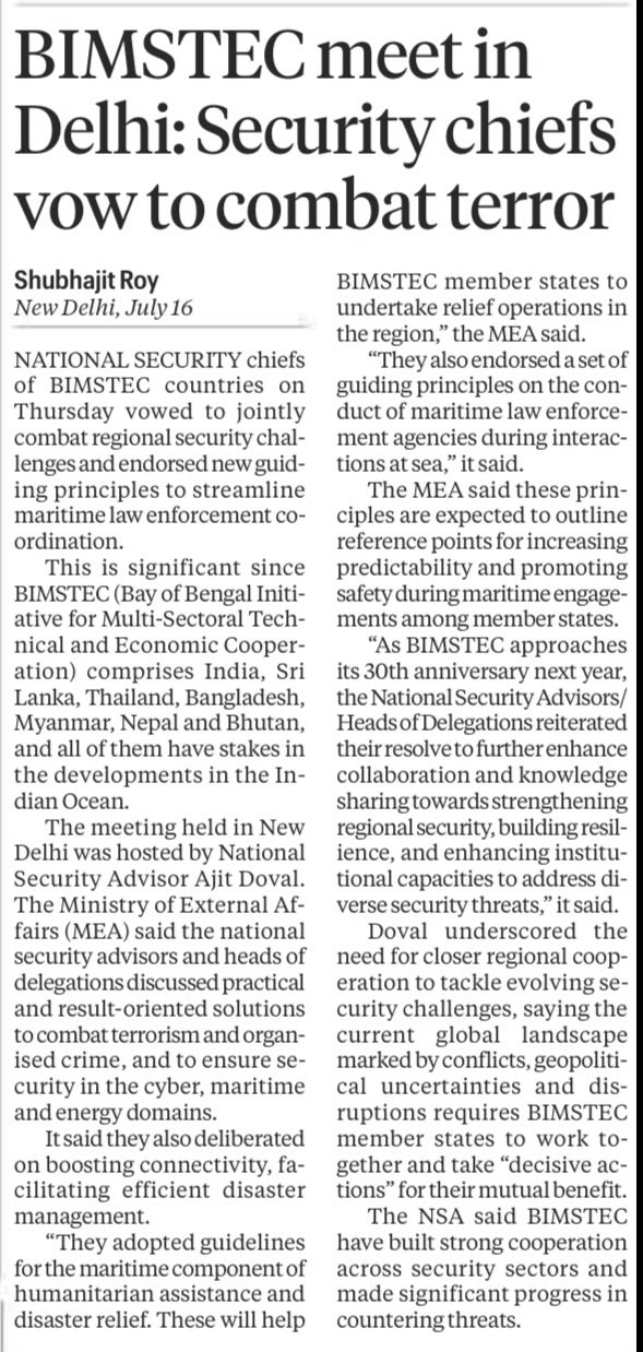 BIMSTEC Security Chiefs Meeting