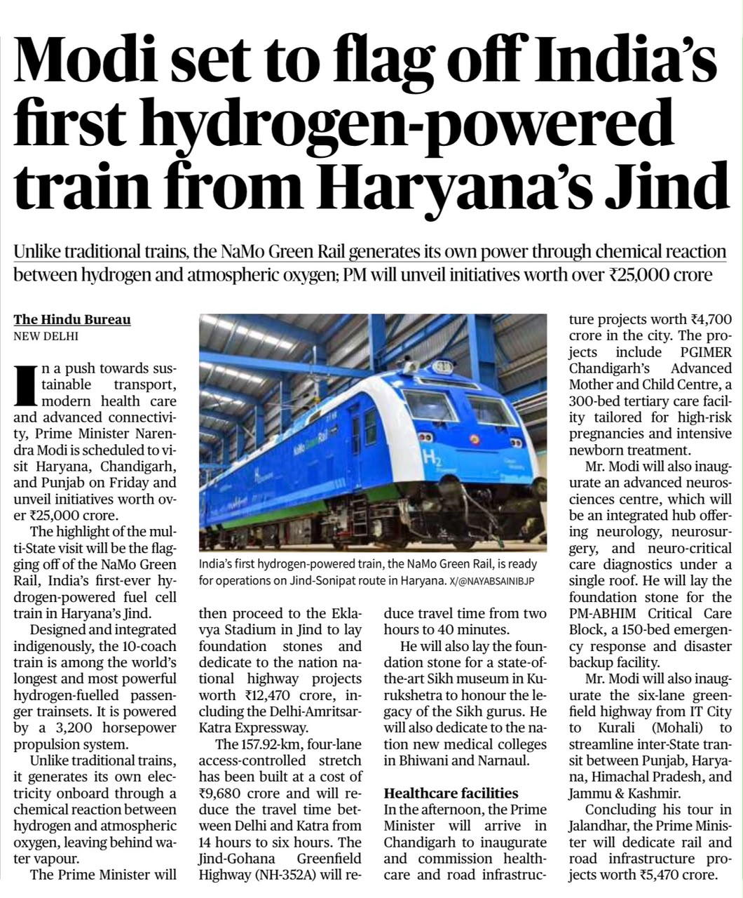 India First Hydrogen Powered Train