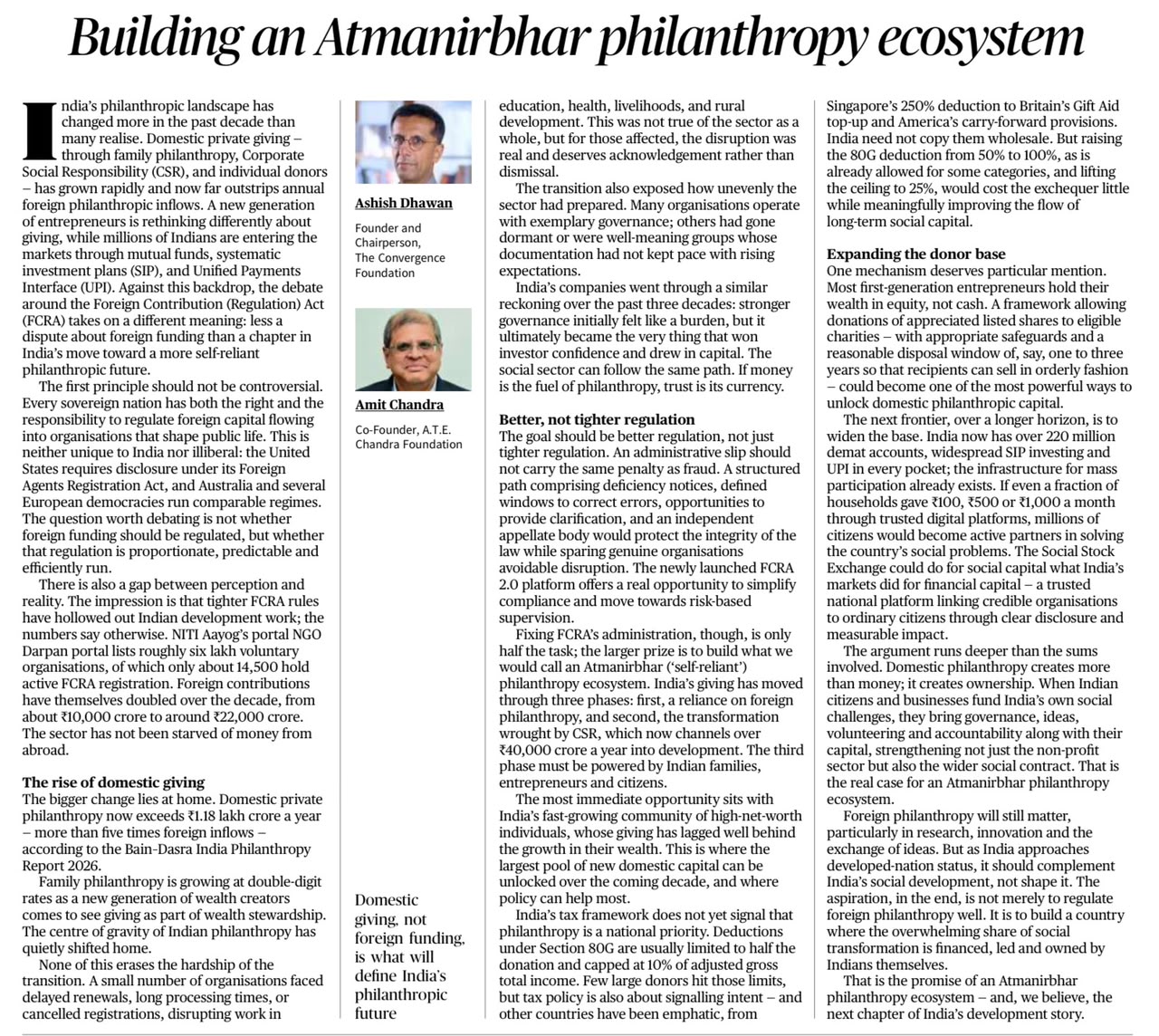 India philanthropy ecosystem