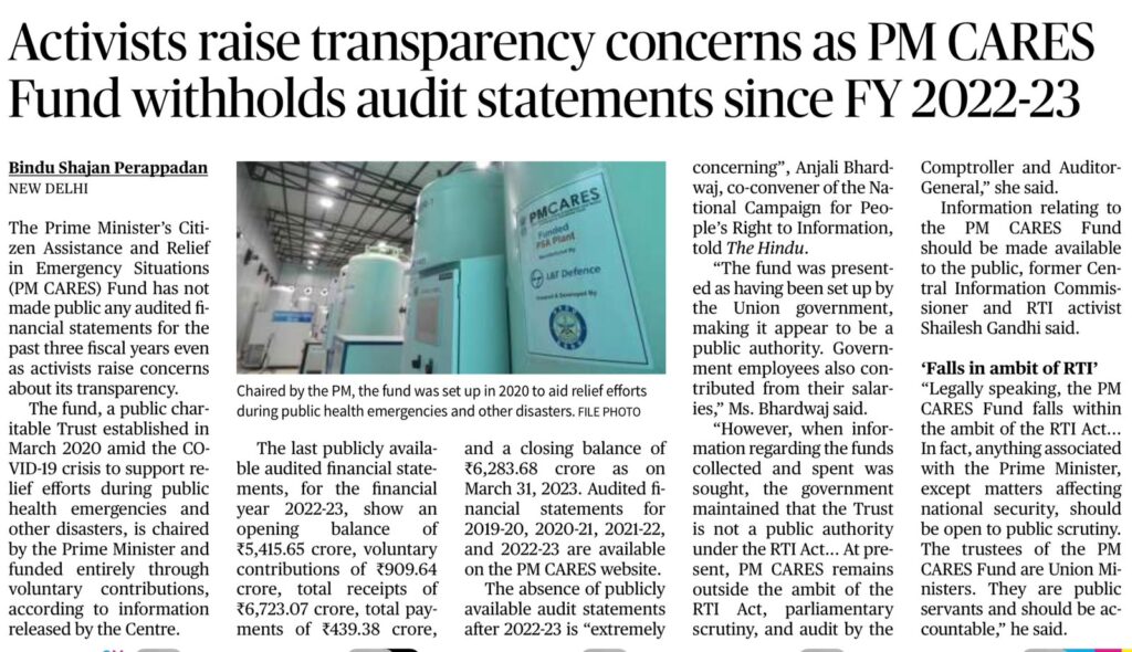 PM CARES Fund Transparency