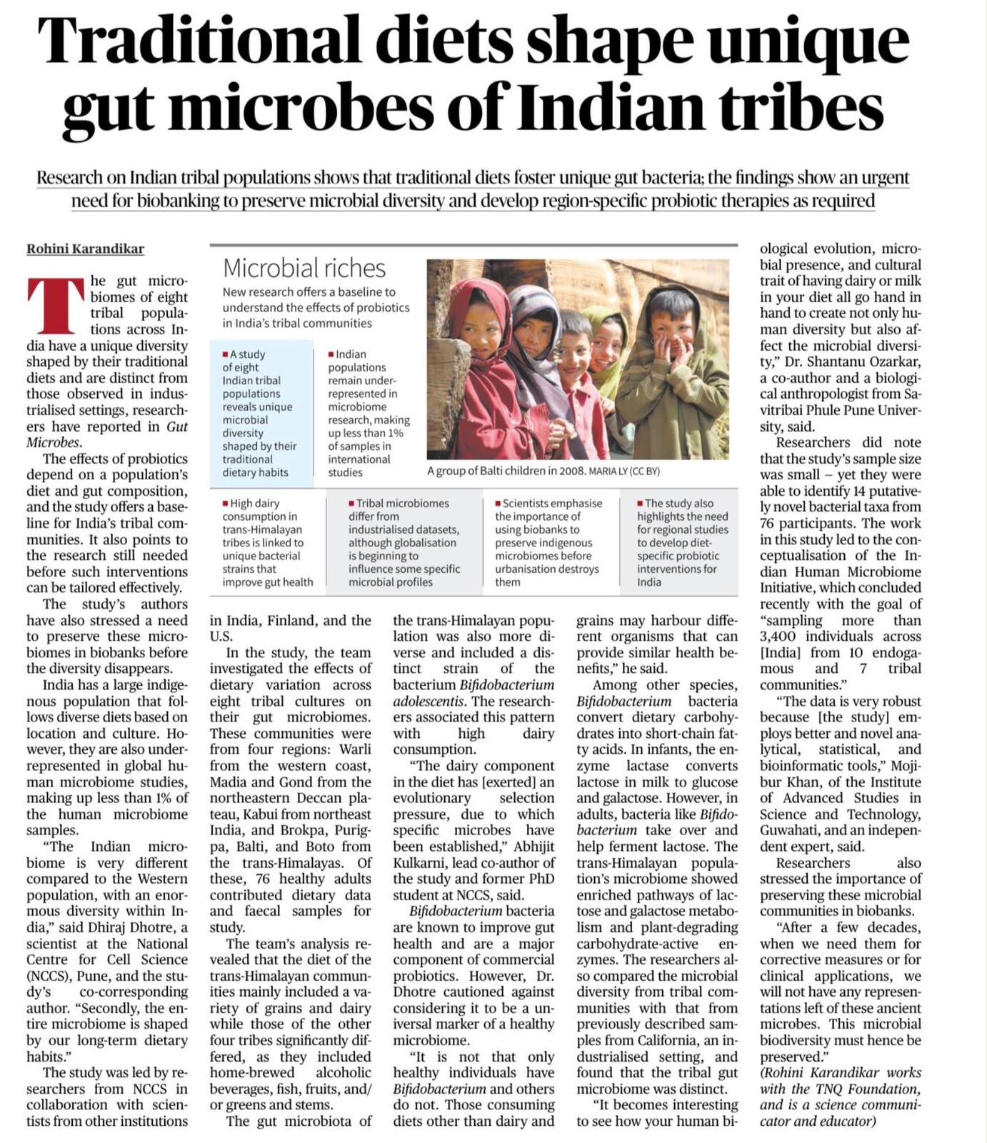 Tribal gut microbiome India study