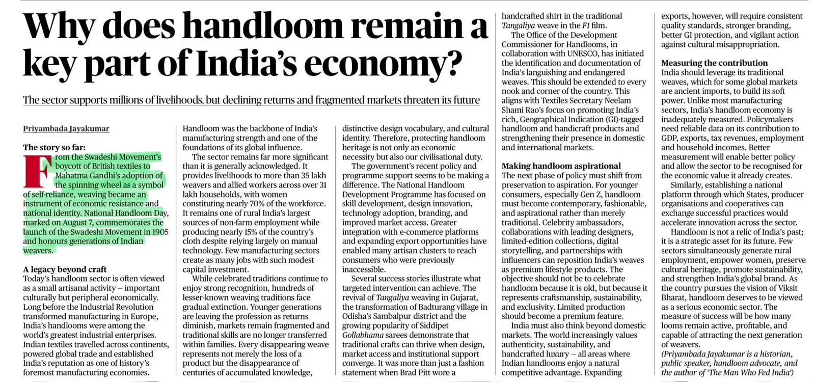 Indian handloom sector