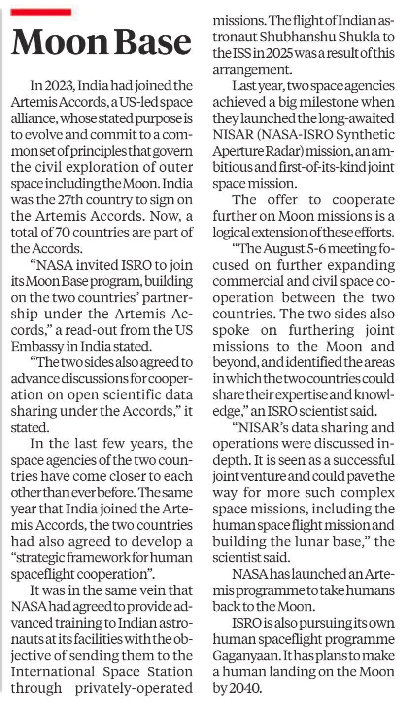 NASA ISRO Moon Base