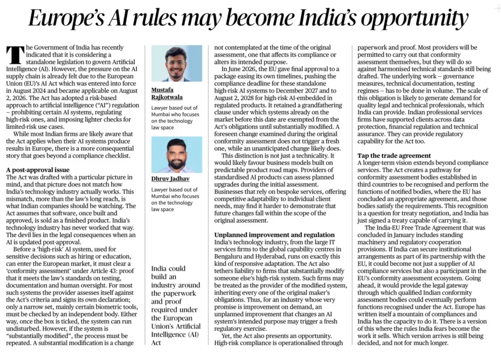EU AI Act India opportunity