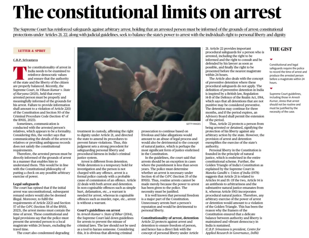 Constitutional limits on arrest