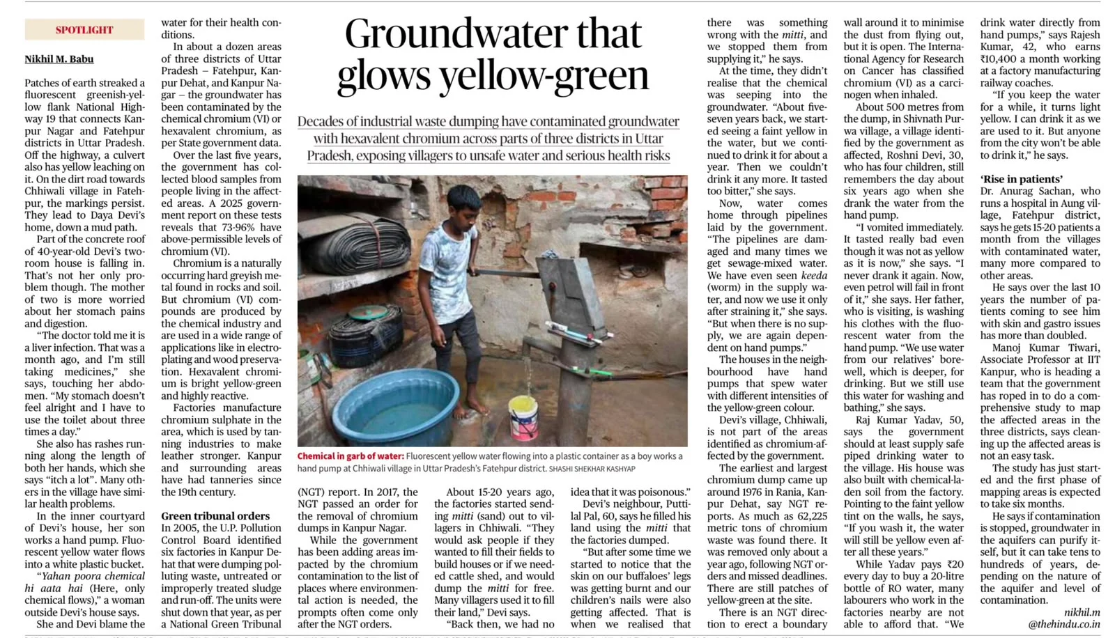 Hexavalent chromium groundwater pollution