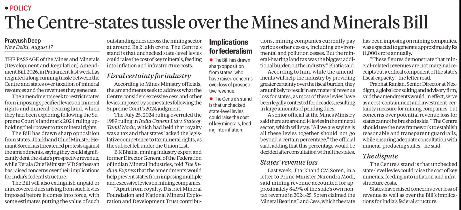 Mines and Minerals Bill 2026