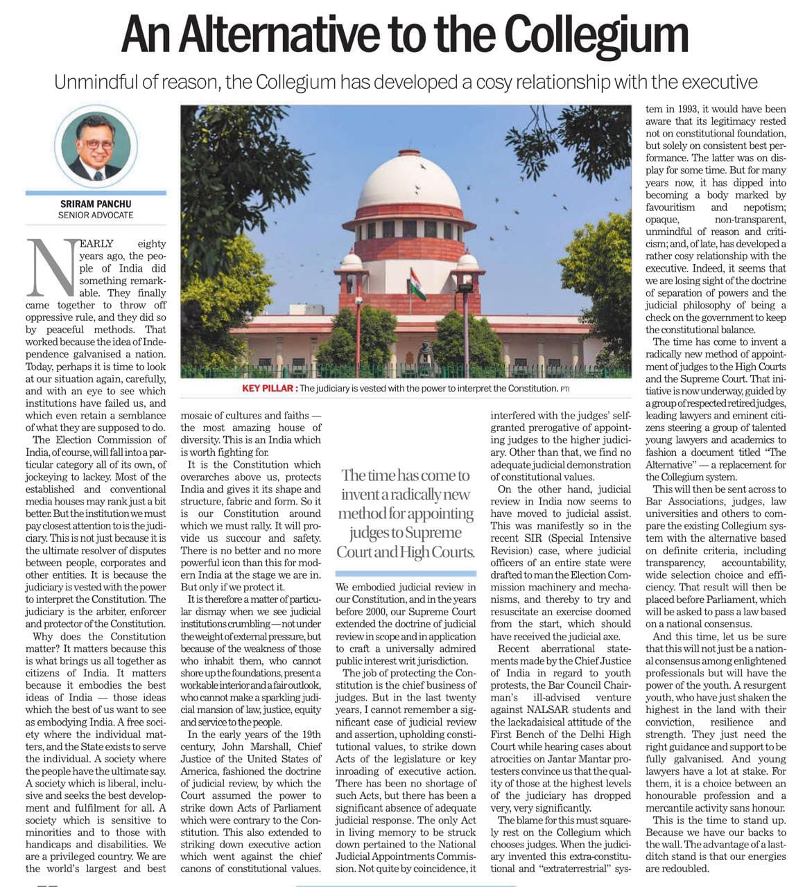 Collegium reform in judicial appointments