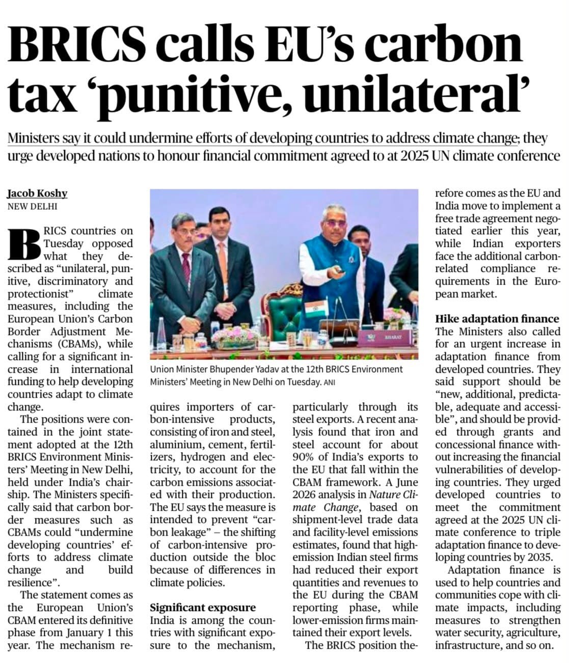 BRICS opposition to EU CBAM