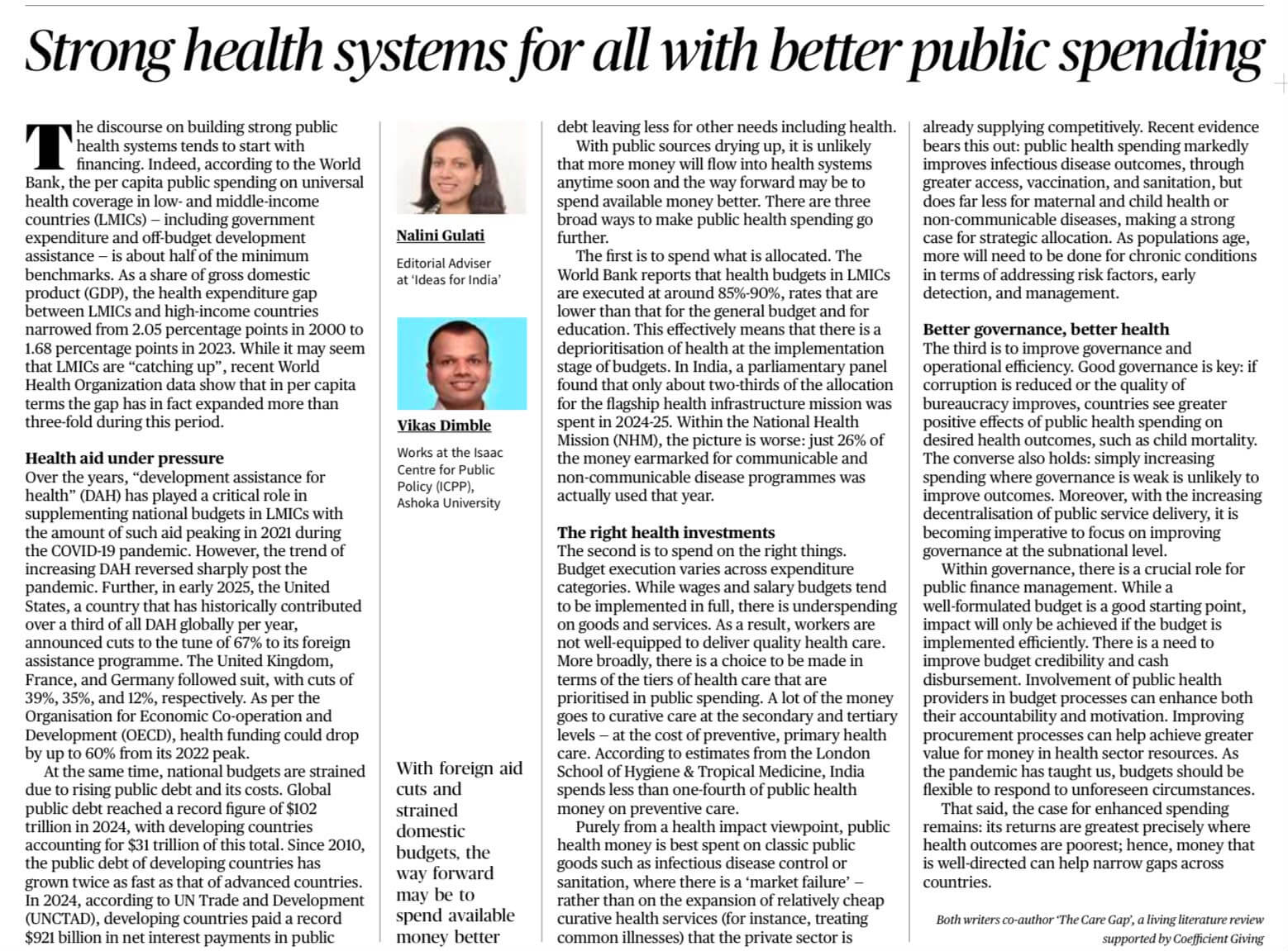 Public health spending in India