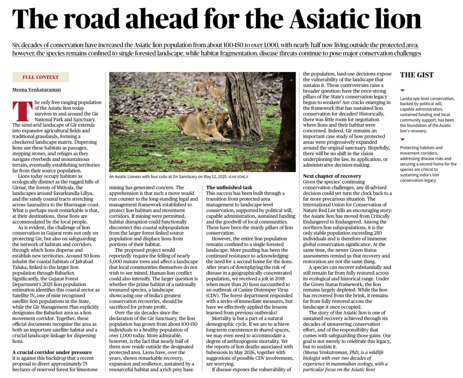 Asiatic Lion Conservation in India